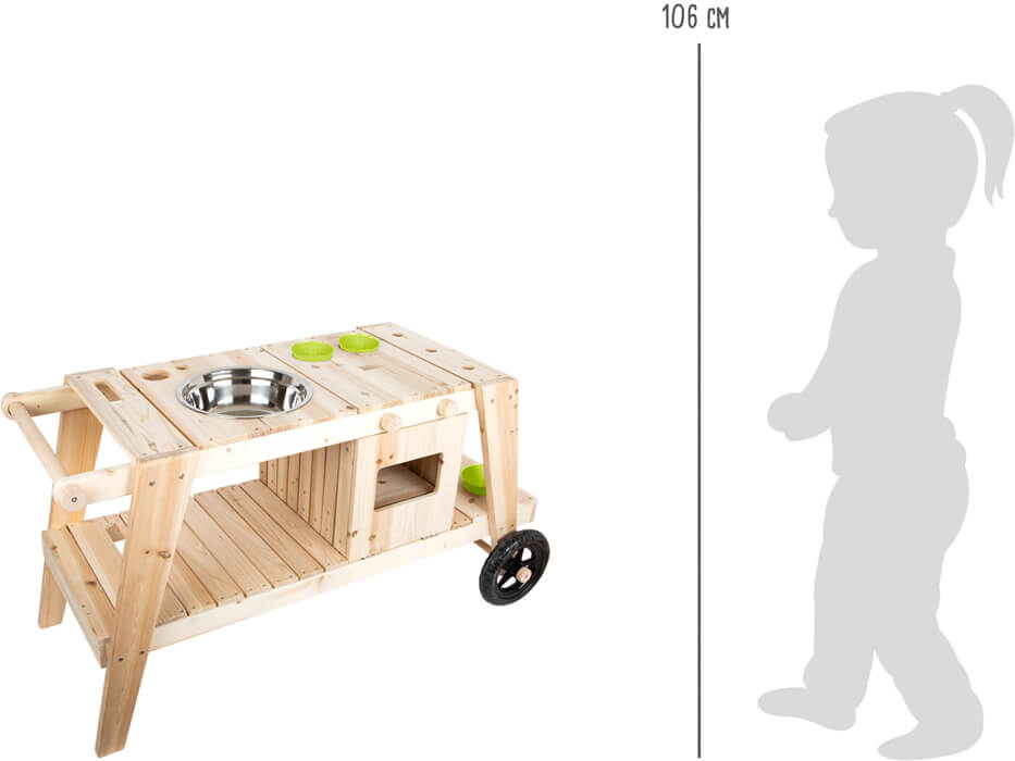 Matschküche aus Massivholz – Outdoor-Rollenspielküche für Kinder