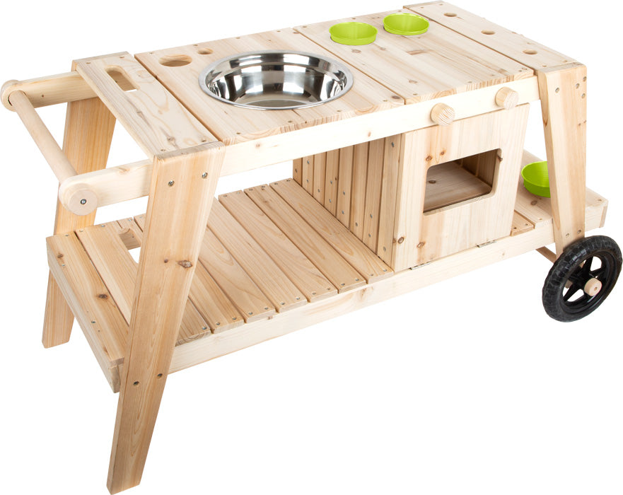 Matschküche aus Massivholz – Outdoor-Rollenspielküche für Kinder