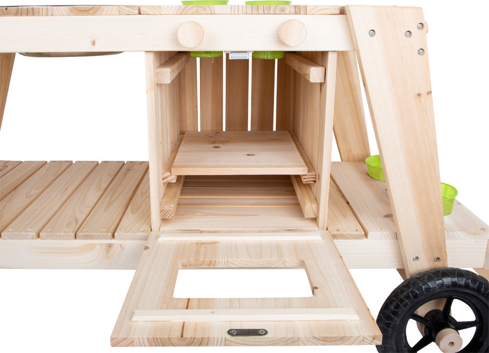 Matschküche aus Massivholz – Outdoor-Rollenspielküche für Kinder
