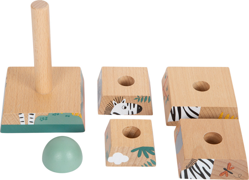 Stapelturm „Safari“ – Holzspielzeug für Motorik & Fantasie