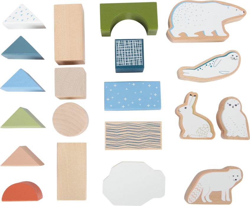 Holzbausteine „Arctic“ – 50-teiliges Bauklötze-Set aus Holz