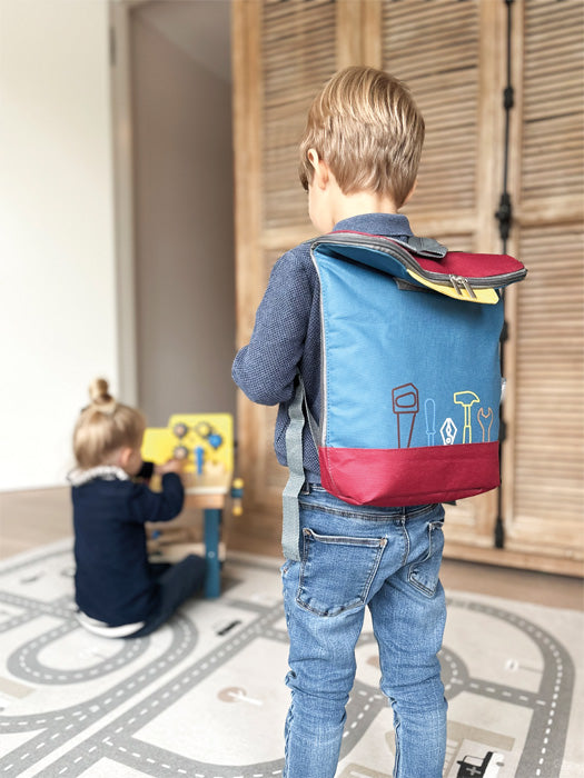 Werkzeugrucksack „Workshop“ – Holz-Werkzeugset im Kinderrucksack