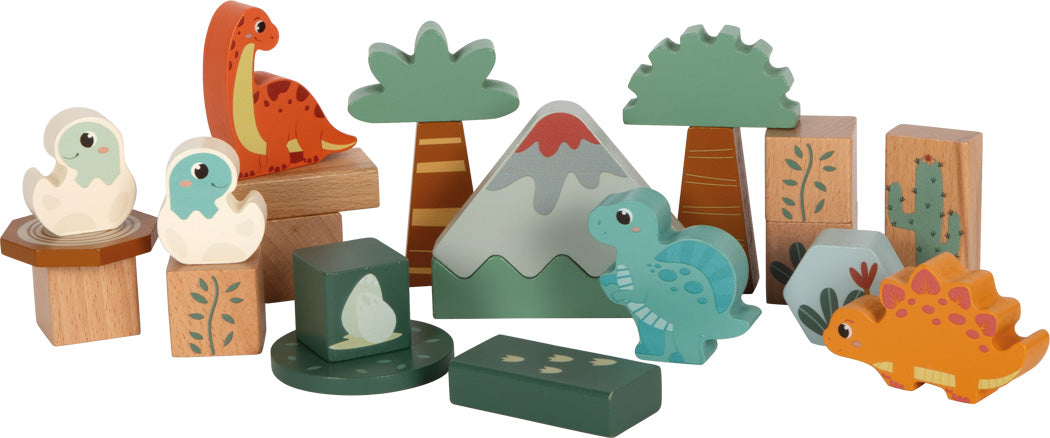 Holzbausteine „Dino“ – 50-teiliges Steck- & Bauset aus Holz