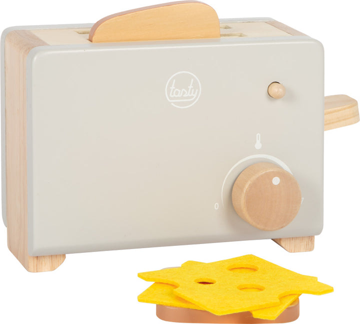 Toaster-Set Grau „Tasty“ – Holz-Spielzeugküche mit Zubehör