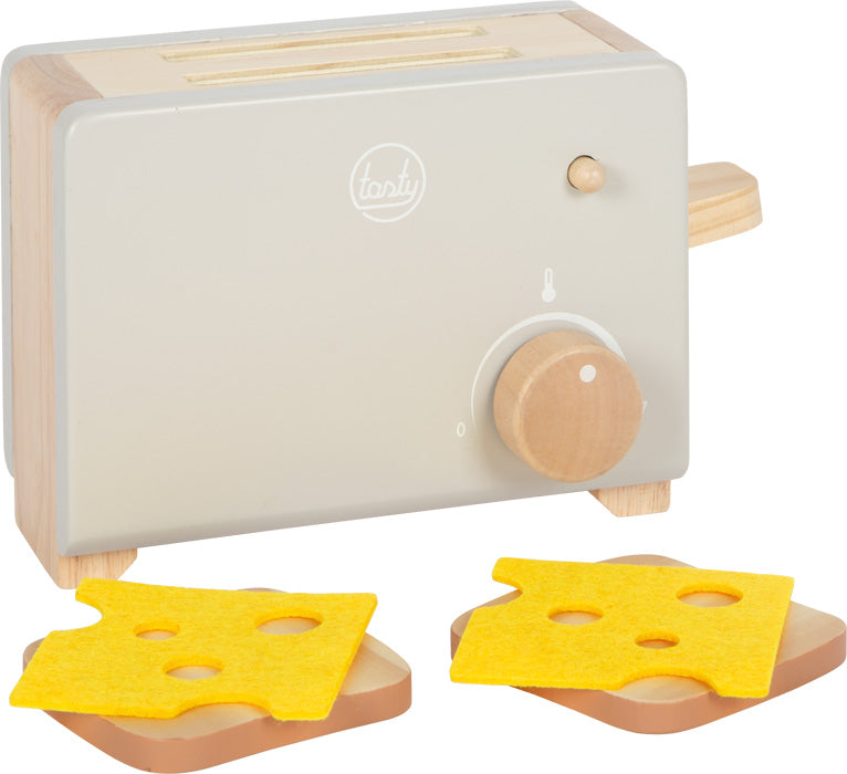 Toaster-Set Grau „Tasty“ – Holz-Spielzeugküche mit Zubehör