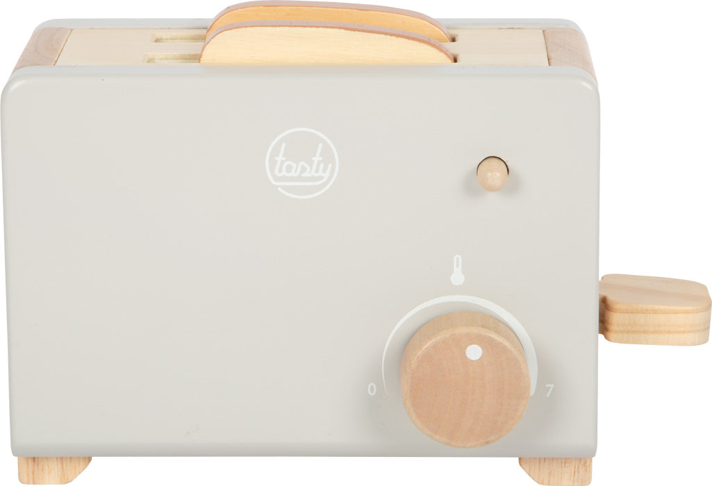 Toaster-Set Grau „Tasty“ – Holz-Spielzeugküche mit Zubehör