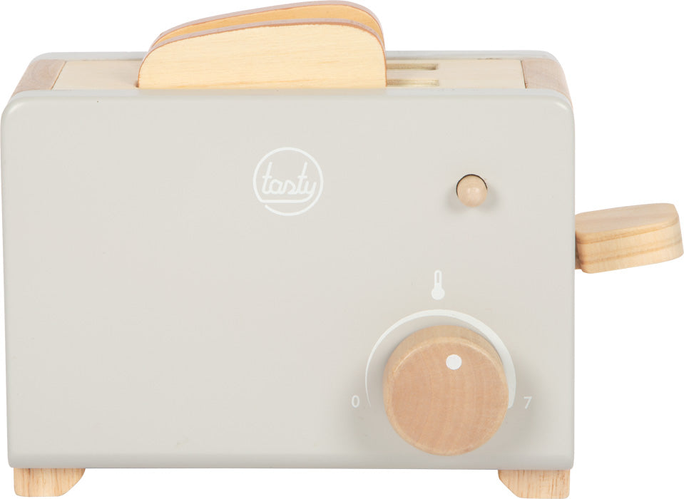 Toaster-Set Grau „Tasty“ – Holz-Spielzeugküche mit Zubehör