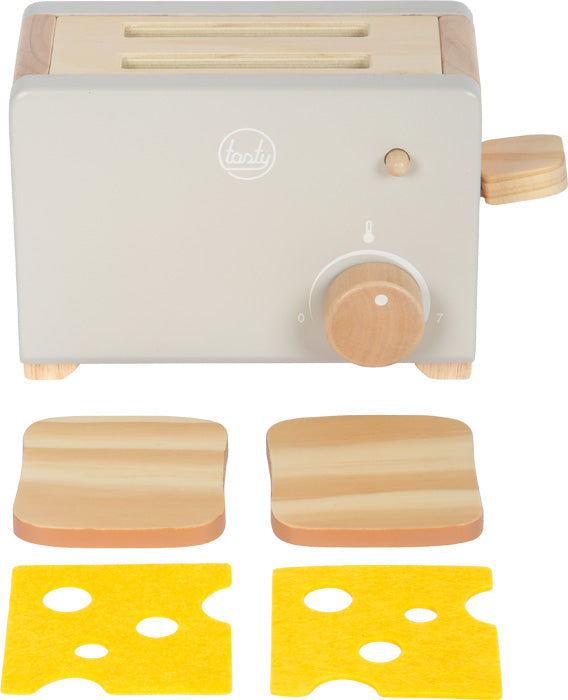 Toaster-Set Grau „Tasty“ – Holz-Spielzeugküche mit Zubehör
