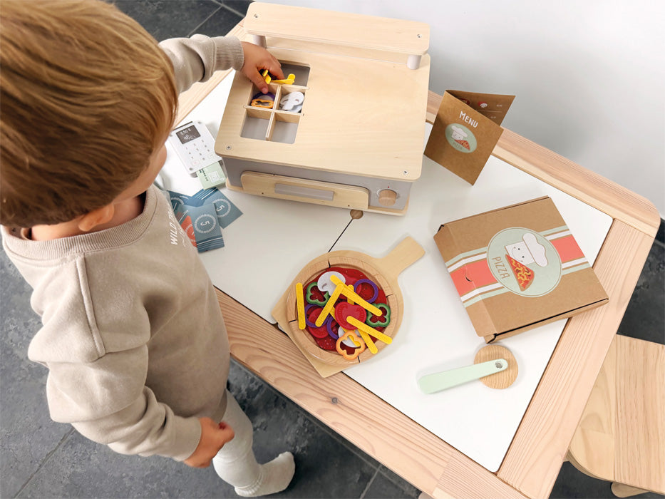 Pizzeria-Set aus Holz – Kreatives Rollenspiel für kleine Küchenchefs
