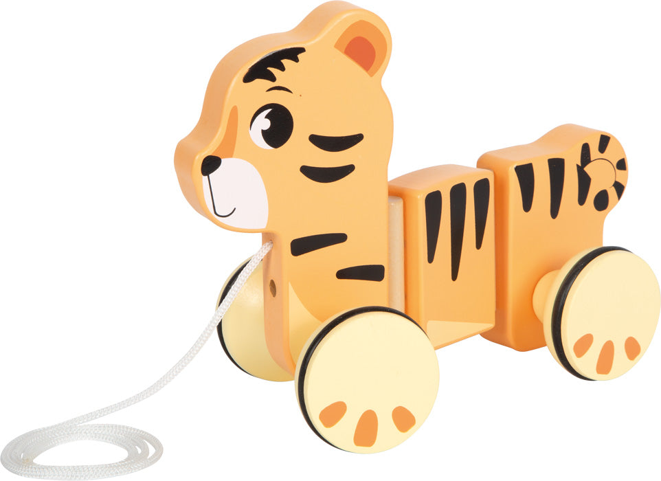 Nachziehtier „Tiger Safari“ aus Holz – Lauflernspielzeug für kleine Entdecker