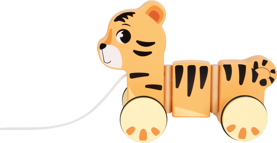 Nachziehtier „Tiger Safari“ aus Holz – Lauflernspielzeug für kleine Entdecker