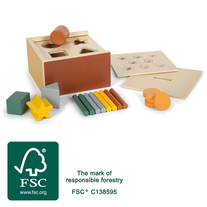 Montessori Steckspiel aus Holz – Formen erkennen & gezielt stecken