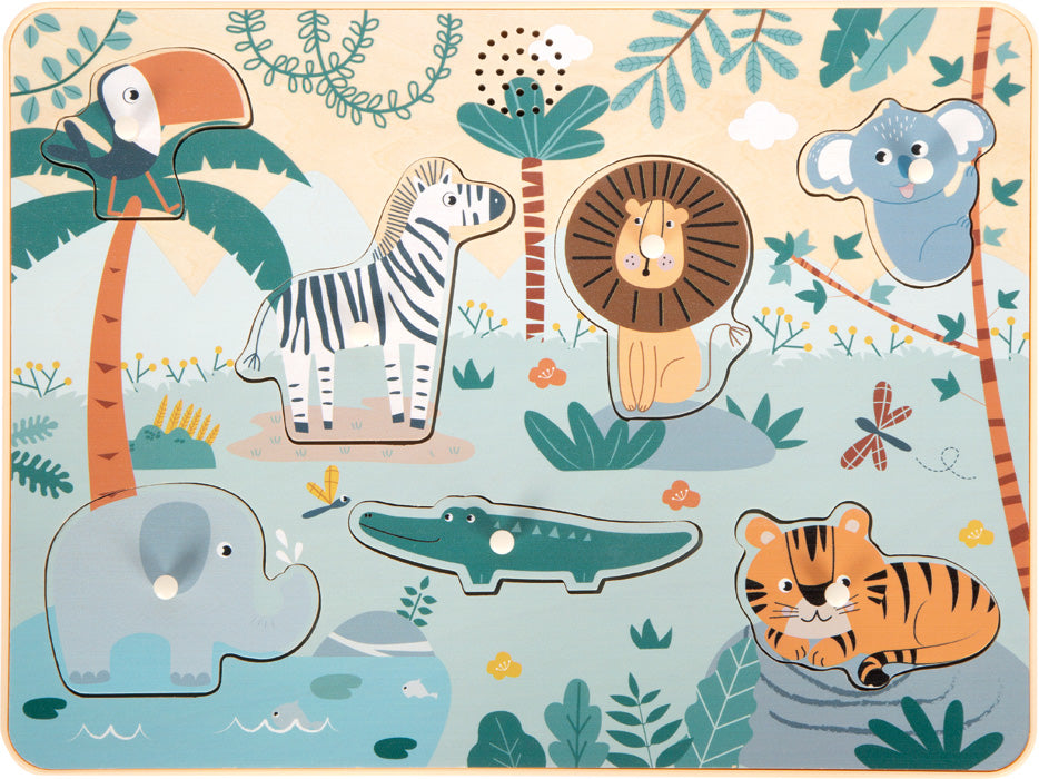 Setzpuzzle „Tierlaute Safari“ – Holzpuzzle mit Soundfunktion