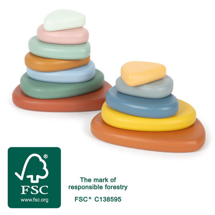 Montessori Balancierspiel „Flusssteine“ – stapeln, balancieren & entdecken