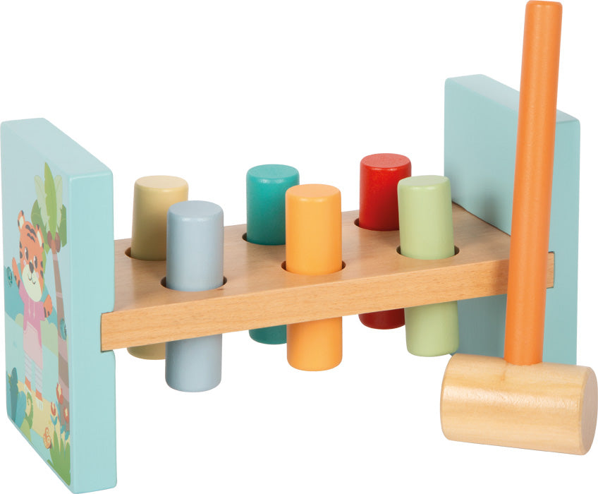 Klopfbank „Jungle Friends“ – motorisches Holzspielzeug für kleine Entdecker