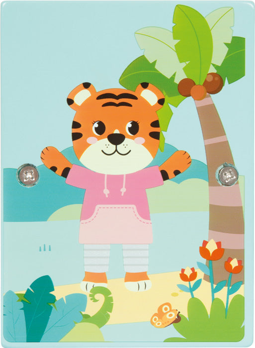 Klopfbank „Jungle Friends“ – motorisches Holzspielzeug für kleine Entdecker