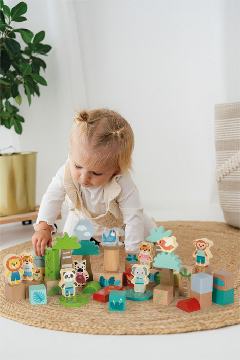 Holzbausteine „Jungle Friends“ – Bauen & Spielen mit Dschungel-Freunden