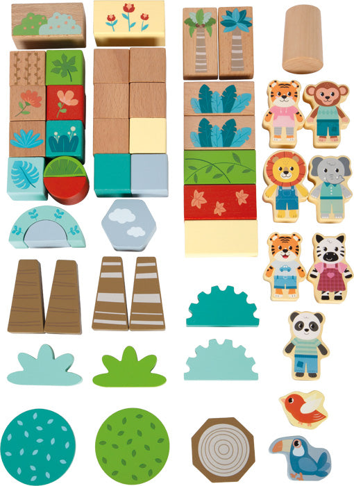 Holzbausteine „Jungle Friends“ – Bauen & Spielen mit Dschungel-Freunden