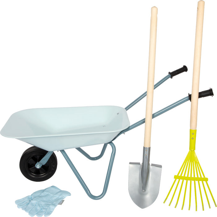 Gartenwerkzeug Set mit Schubkarre – kleine Gärtner ganz groß