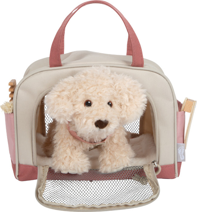 Hund mit Tasche und Pflege-Set Rosa – ein kleiner Vierbeiner zum Liebhaben