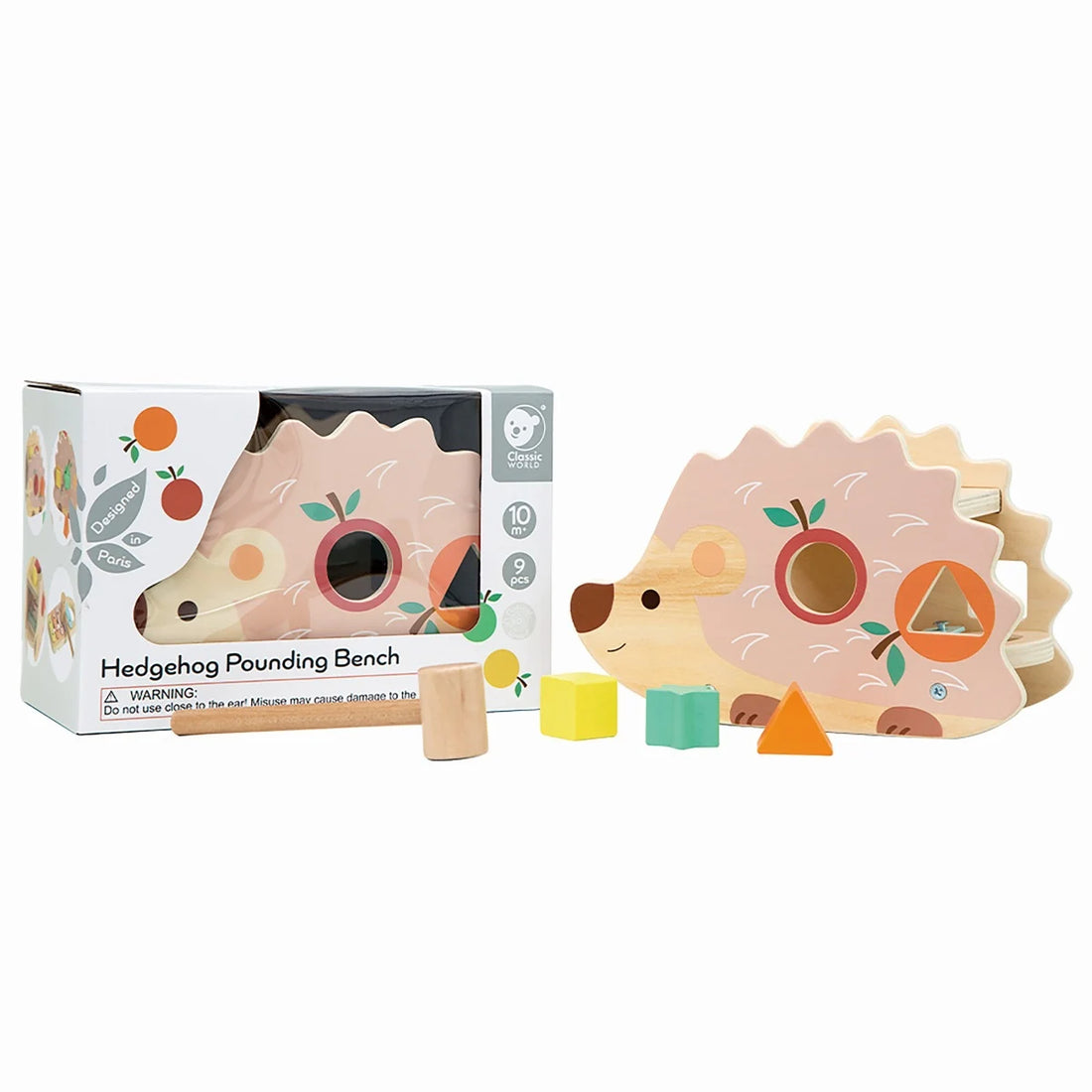 Klopfspiel „Igel“ 3-in-1 – Motorik- & Musikspiel aus Holz