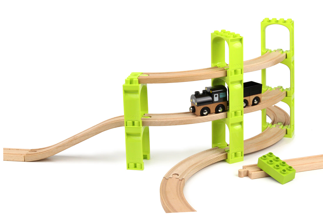 NOPPI Eisenbahn-Spirale – 16 Bauteile für Brücken & Zubehörteile