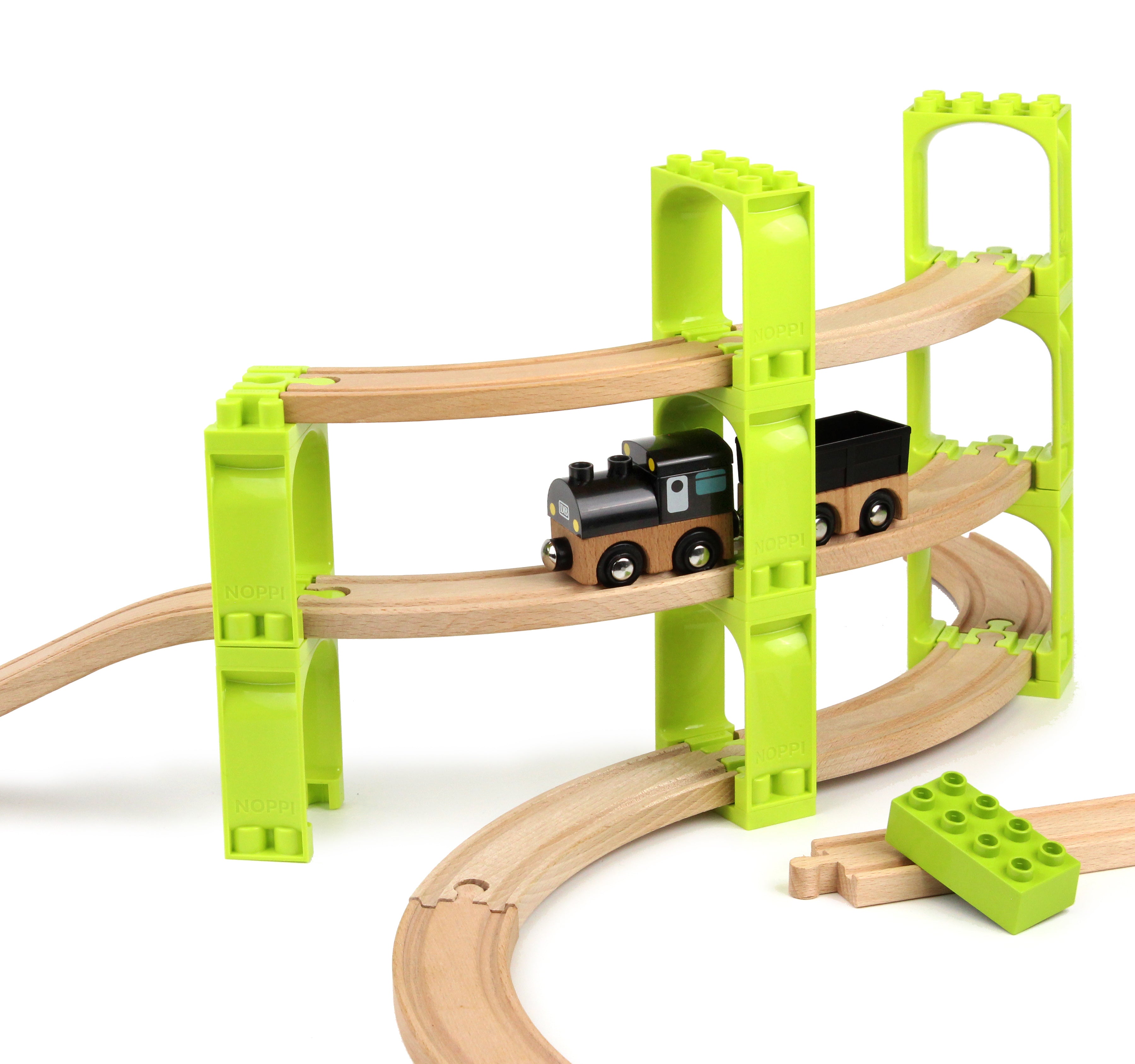NOPPI Eisenbahn-Spirale – 16 Bauteile für Brücken & Zubehörteile