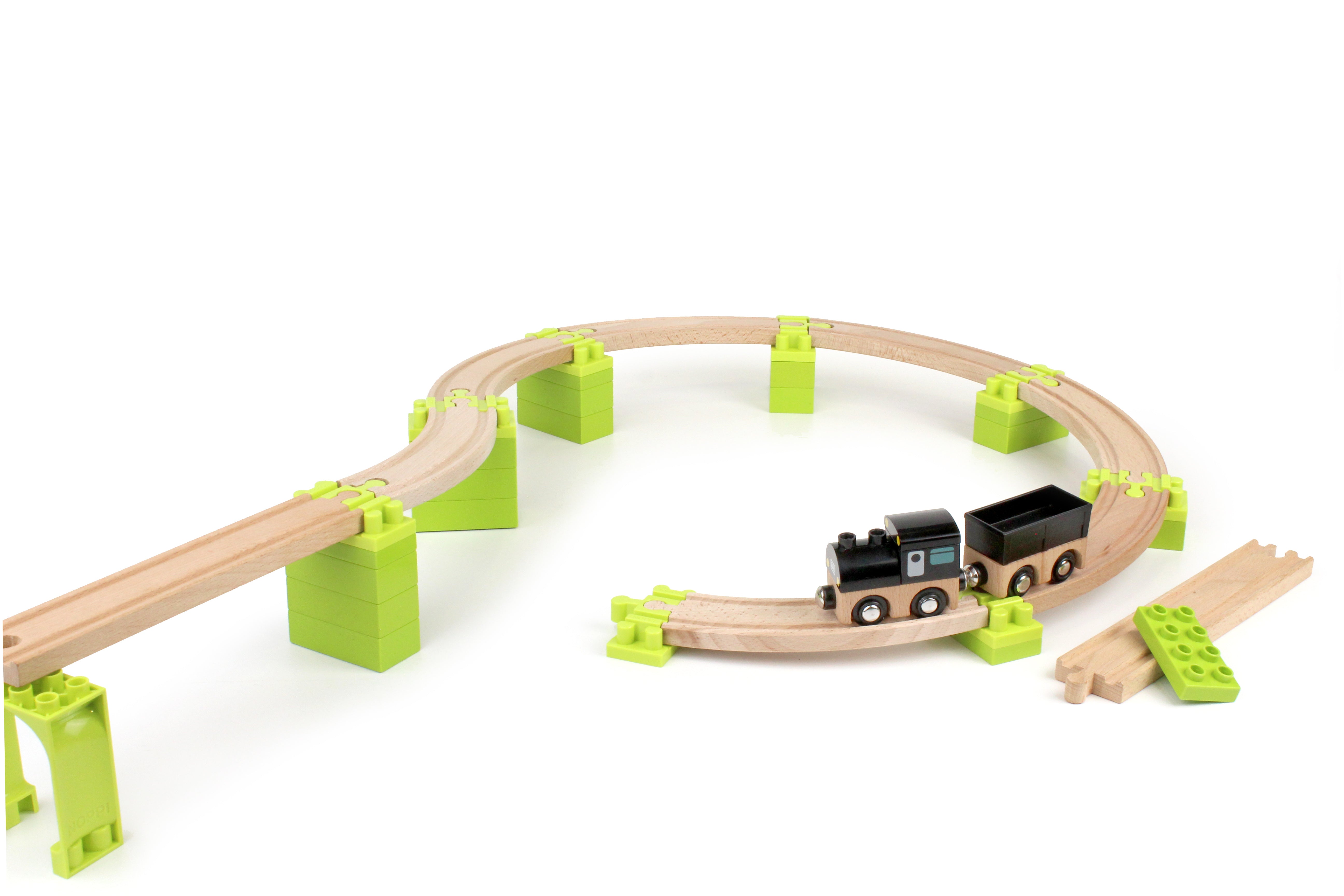 Die Hochbahn – NOPPI Set (24 Teile) – beeindruckende Schienenlandschaften
