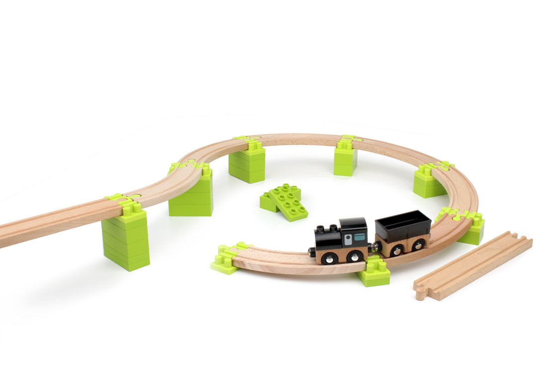 Die Hochbahn – NOPPI Set (24 Teile) – beeindruckende Schienenlandschaften