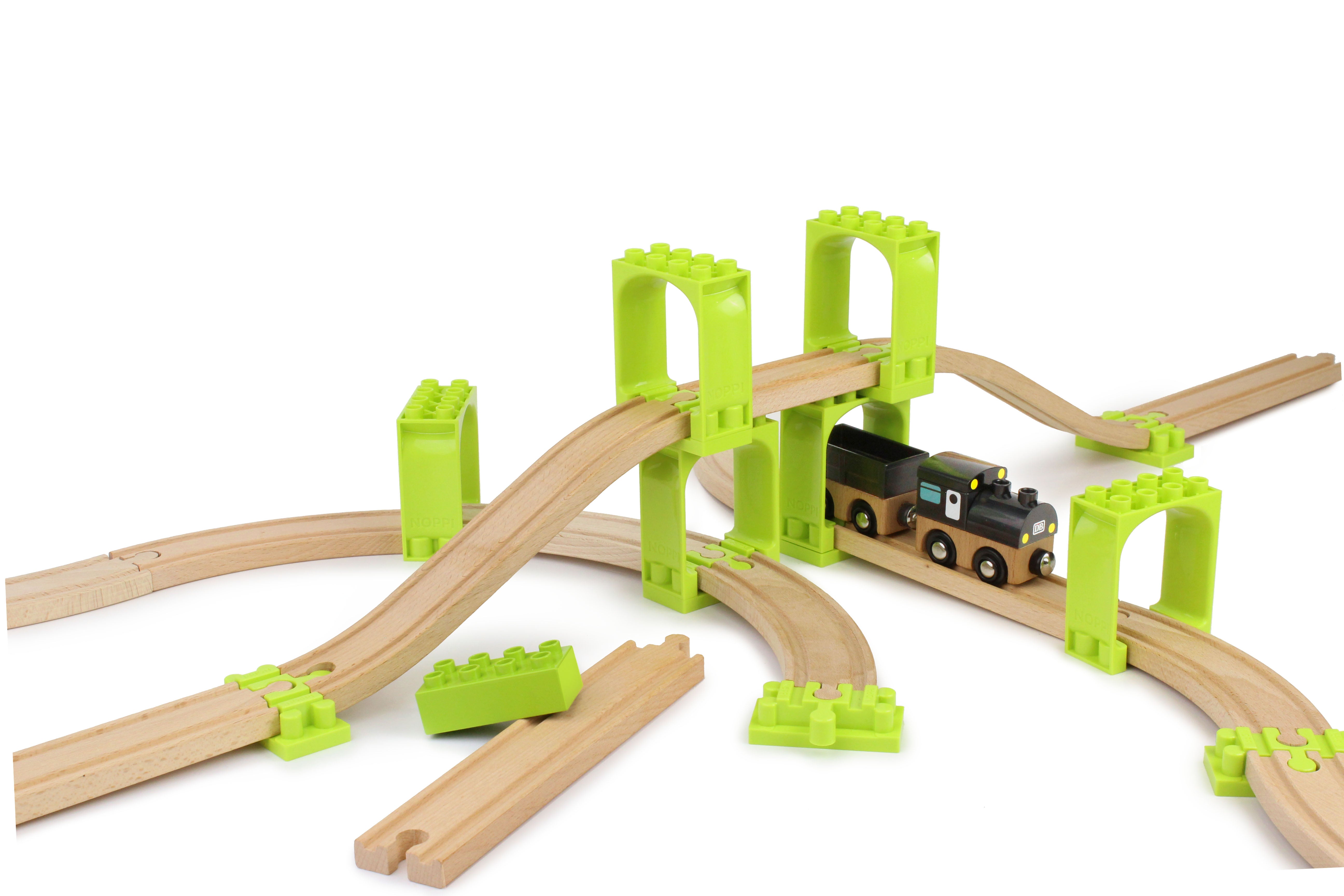NOPPI Eisenbahn-Spirale – 16 Bauteile für Brücken & Zubehörteile