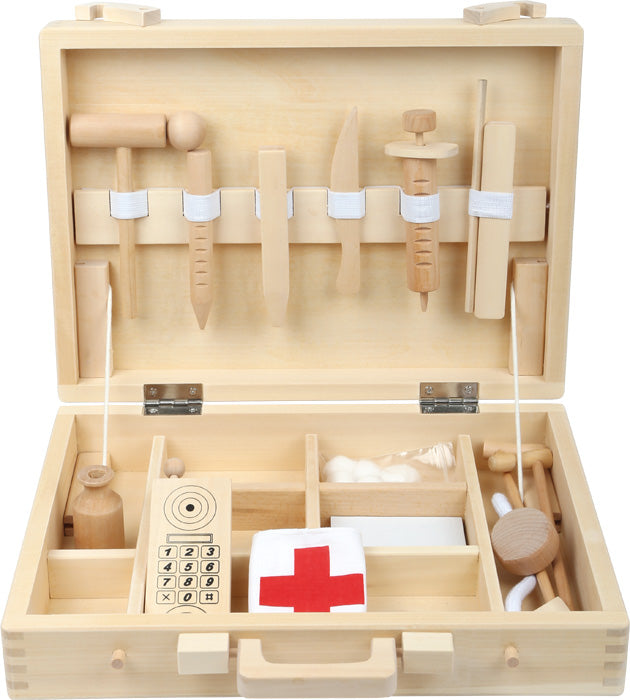 Arztkoffer „Natur“ aus Holz – klassisches Rollenspiel für kleine Mediziner