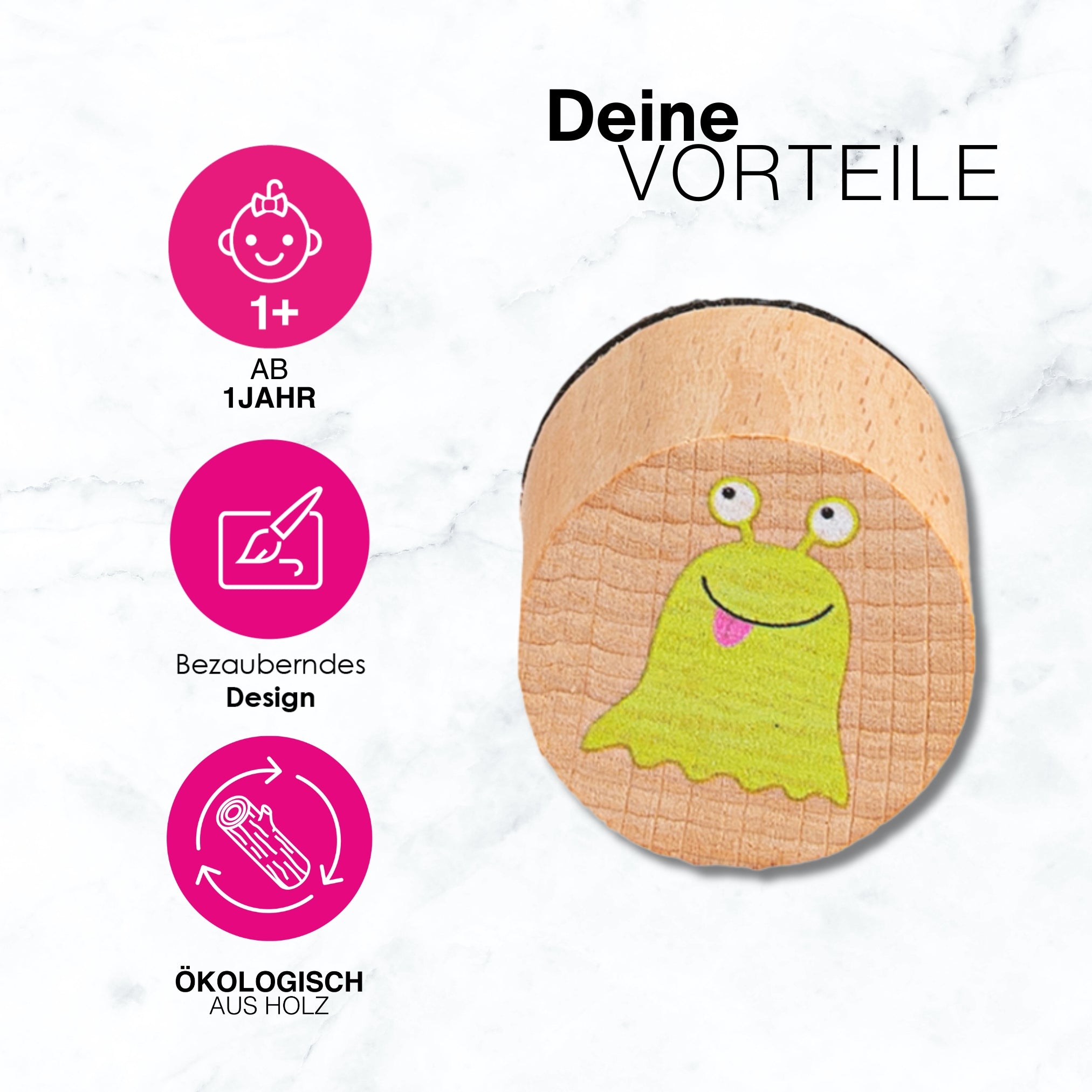 KNETÄ - Holzstempel-Set „Monstaer“ – stempelstarker Kreativspaß mit Monster-Motiven