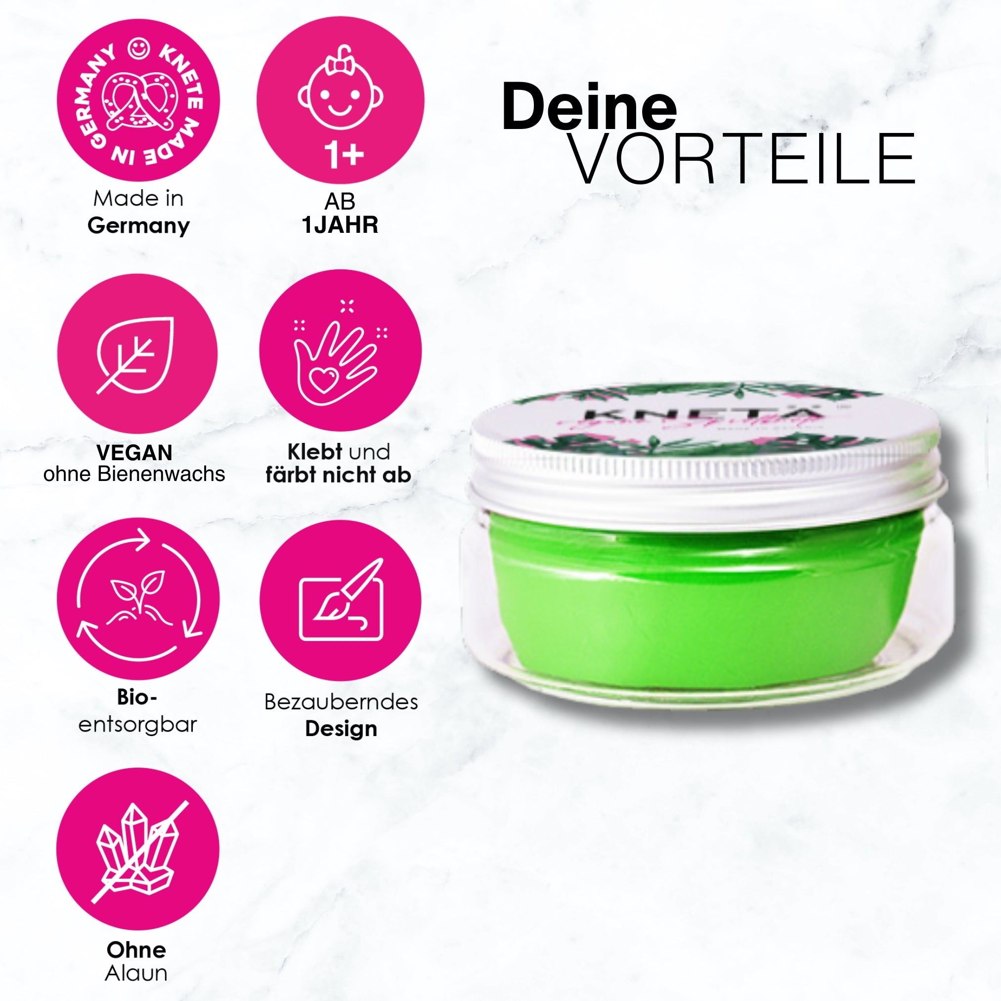 KNETÄ - 8er DOSEN SET (8x125g) - Premium-Knetmasse für kreatives Gestalten