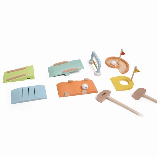 Mini-Golf-Set aus Holz – Spielspaß für drinnen und draußen