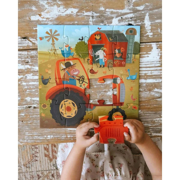 Puzzle „Traktor“ – 16-teiliges Holzpuzzle für kleine Fahrzeugfans