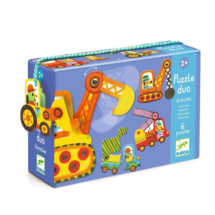 Puzzle Duo „Bewegte Fahrzeuge“ – 2-in-1 Lernspiel aus Holz