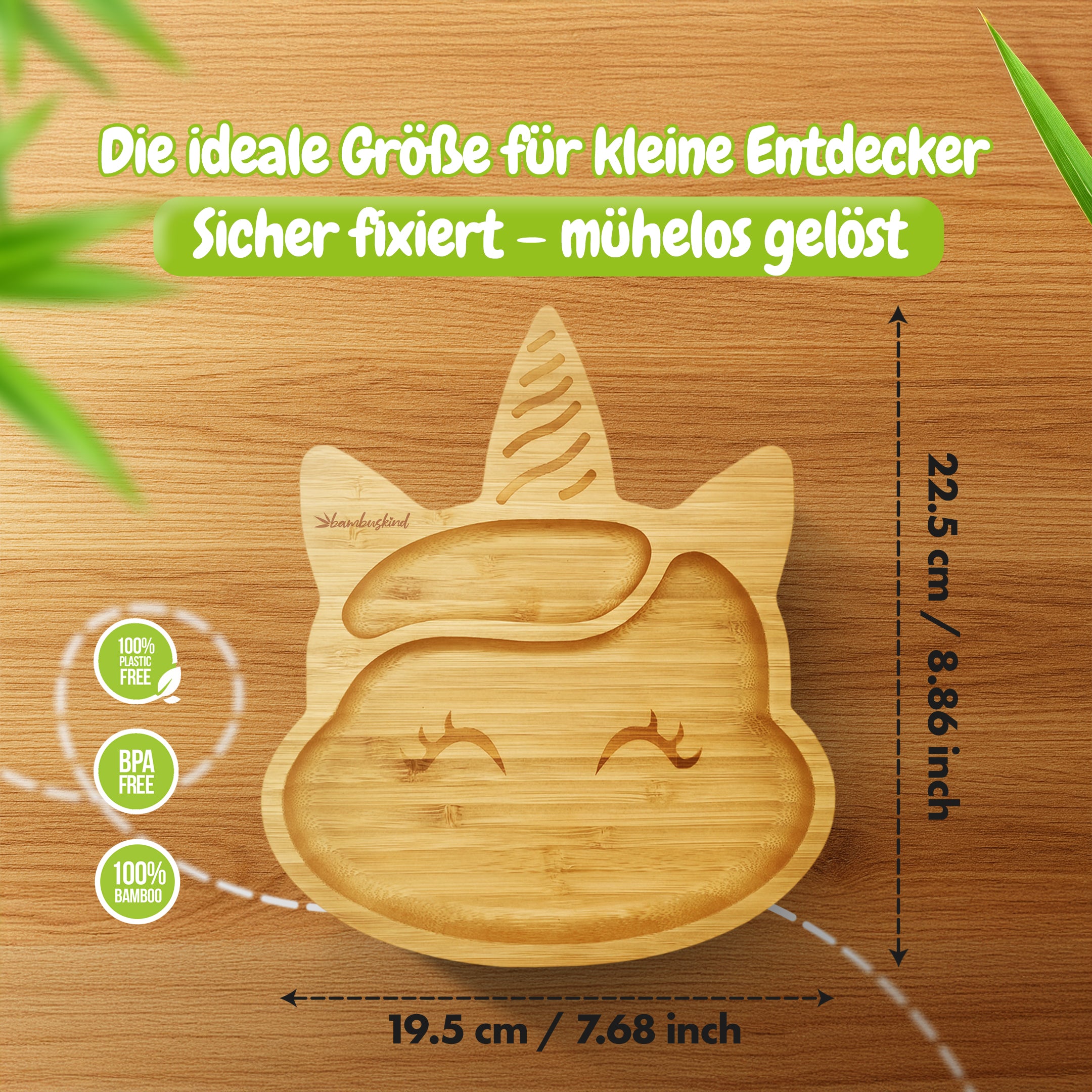 bambuskind® Kinderteller mit Saugnapf – Unicorn Design