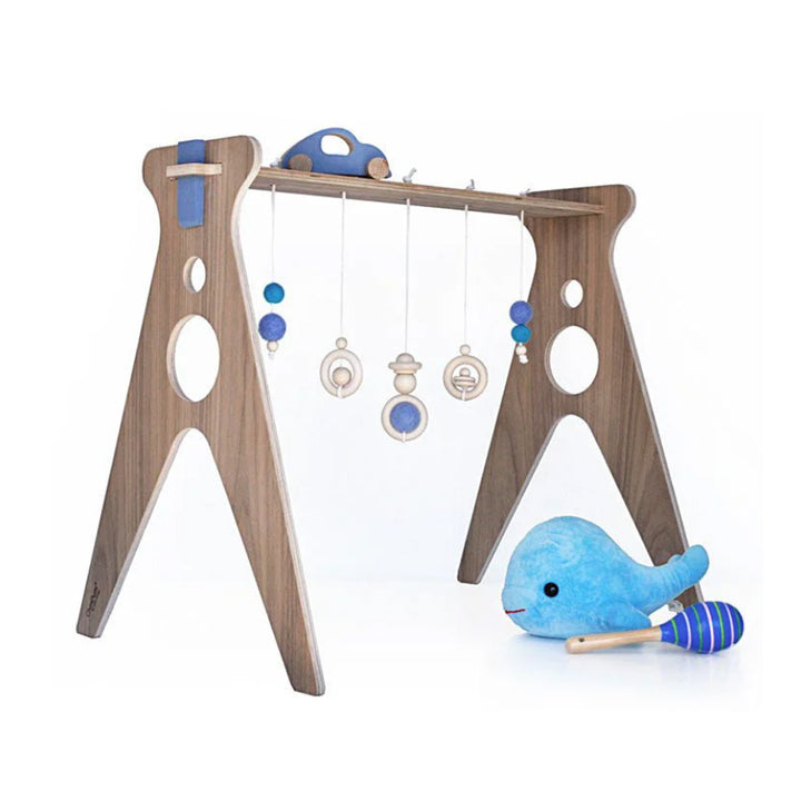 Spielbogen aus Holz blau