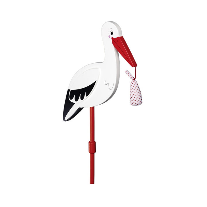 Blumenstecker Storch mit Babytuch – liebevolle Botschaft zur Geburt