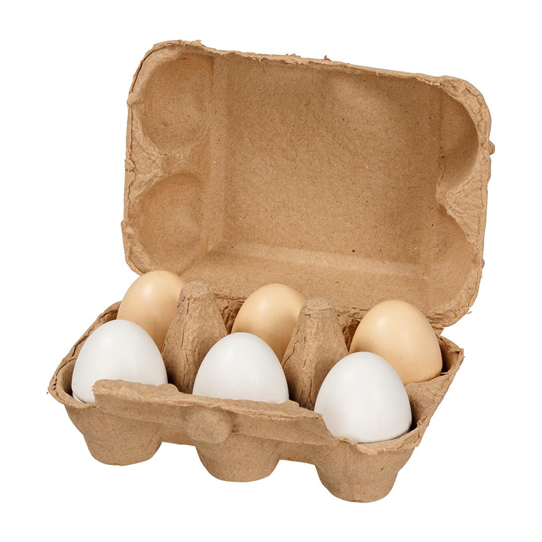 Eier mit Klettverbindung in Eierkarton, 6 Stück