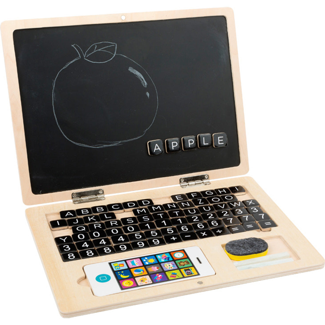 Holz-Laptop mit Magnettafel