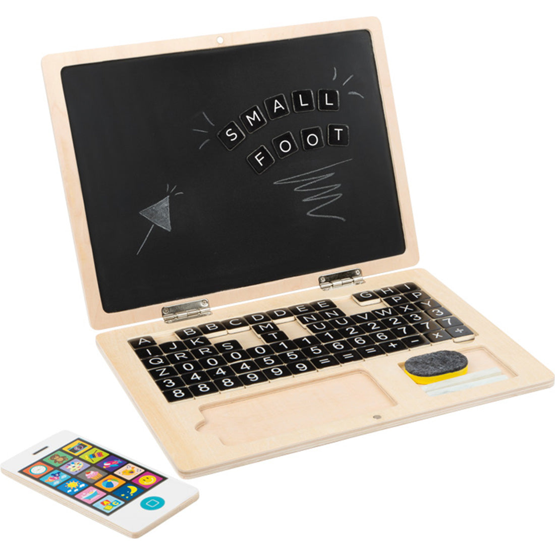 Holz-Laptop mit Magnettafel