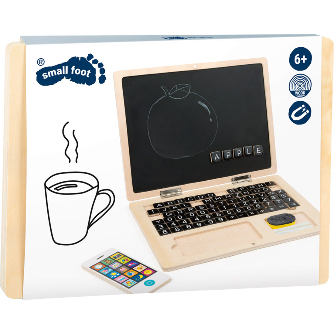 Holz-Laptop mit Magnettafel