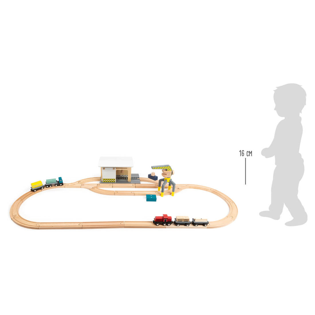 Holzeisenbahn "Güter-Bahnhof" inklusive Zubehör