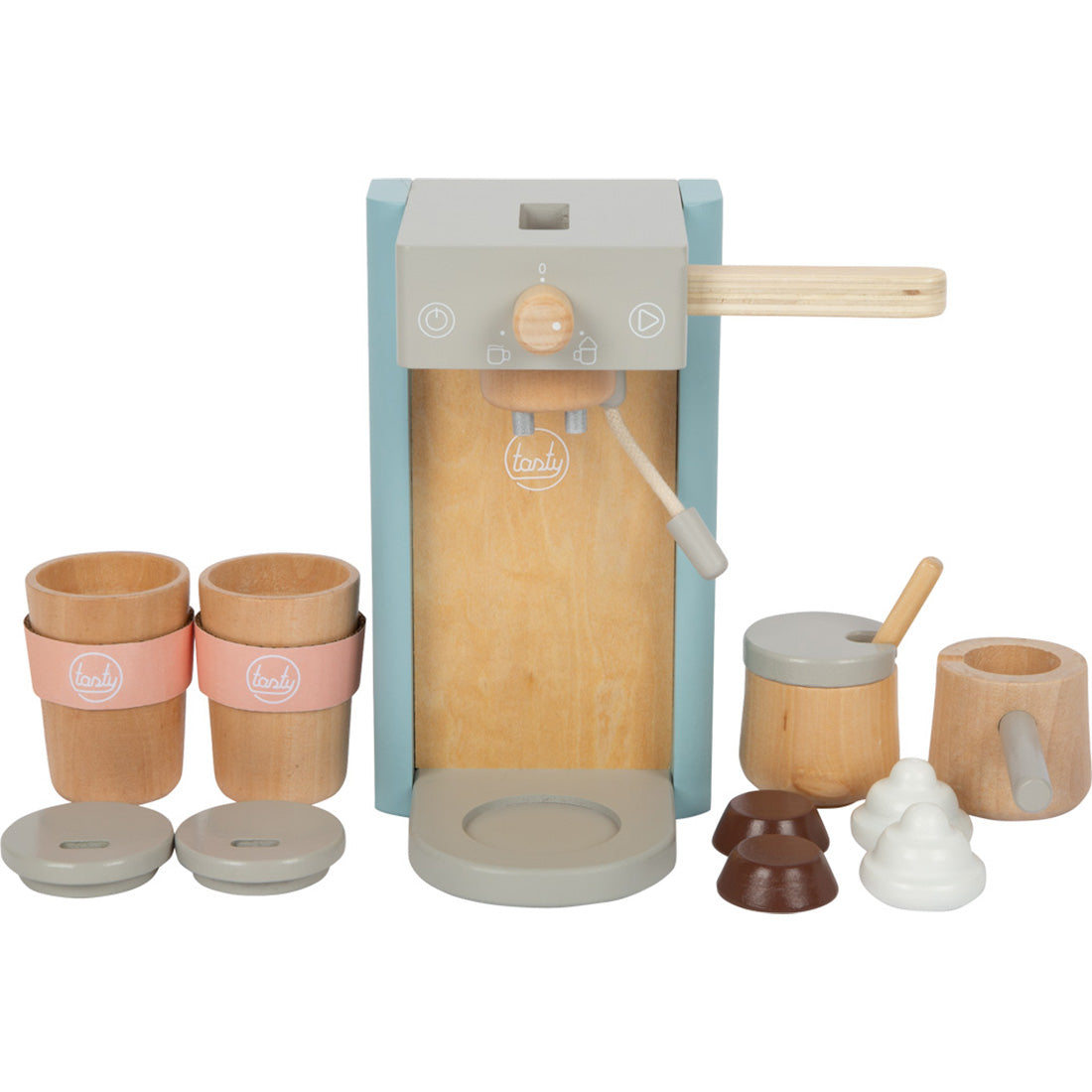 Kaffeemaschinen-Set „Tasty“ – Holz-Kaffeemaschine für die Kinderküche