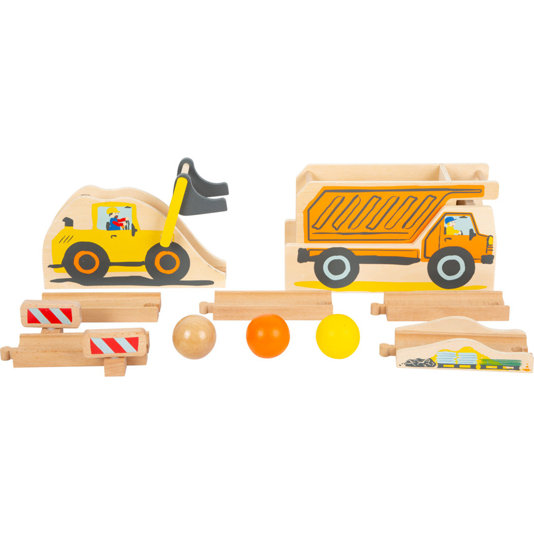Kugelbahn „Junior Baustelle“ – Holzspielzeug für motorische Entdecker