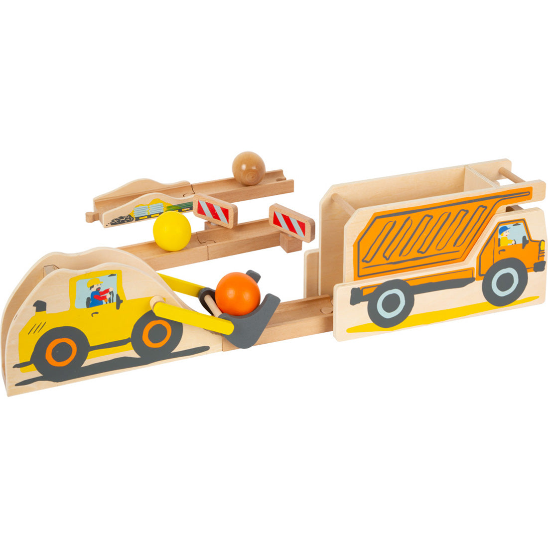 Kugelbahn „Junior Baustelle“ – Holzspielzeug für motorische Entdecker