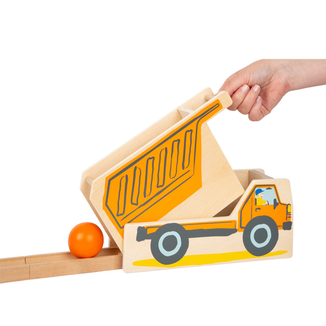 Kugelbahn „Junior Baustelle“ – Holzspielzeug für motorische Entdecker