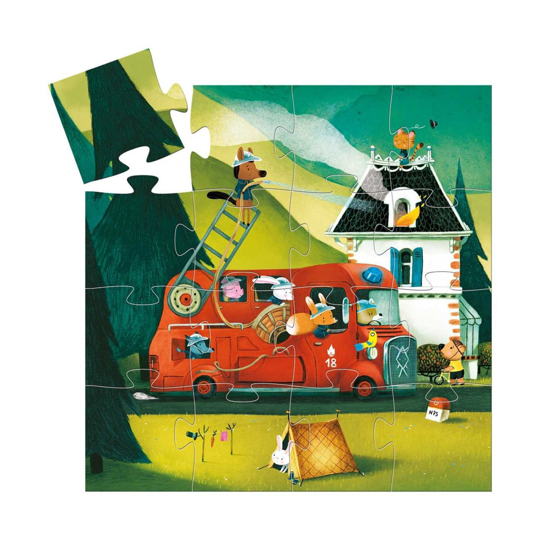 Puzzle: Feuerwehrauto - 16 Teile