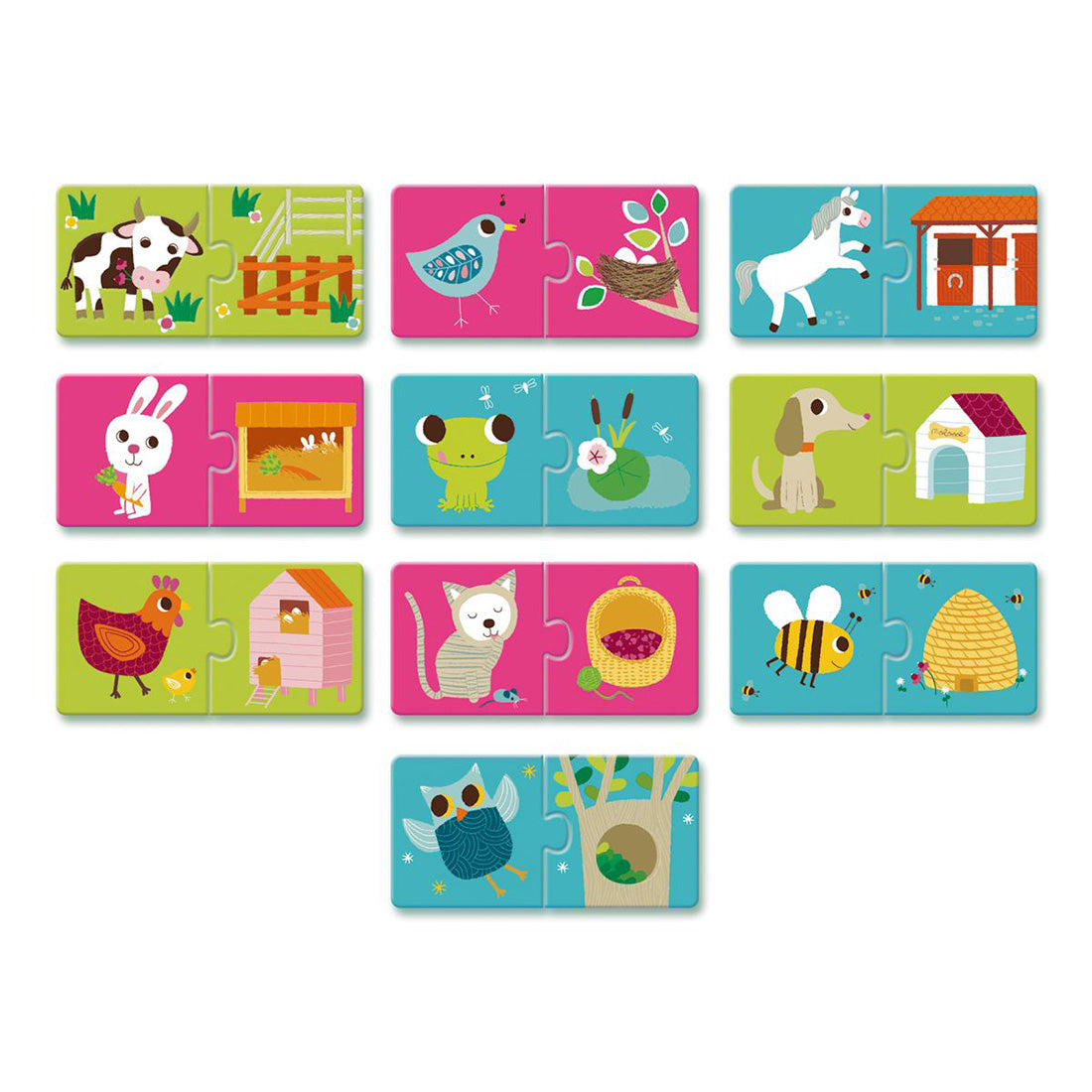 Duo Puzzle-Box Tiere - Wo wohne Ich?